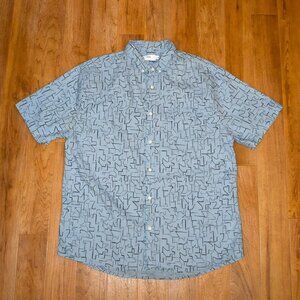 Onia Short Sleeve Linen Blend Button Front Shirt Sz XL